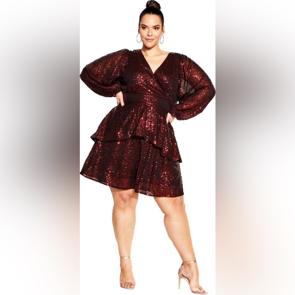City Chic Jocelyn Dress in Scarlet